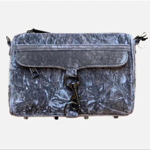 REBECCA MINKOFF Grey Studded Crushed Velvet Bag Whimsygoth Style